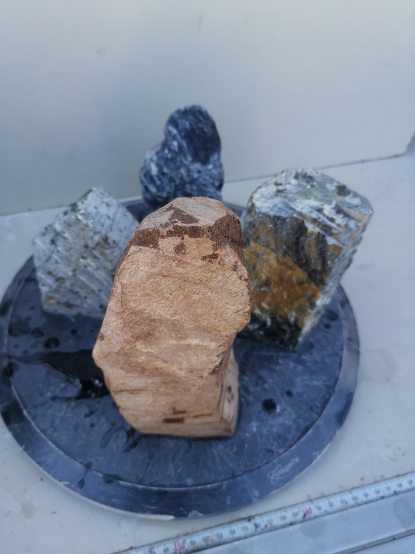 Speckstein; Einzelst�cke Sortiment; 4 Specksteine; Ges. 6,380 kg