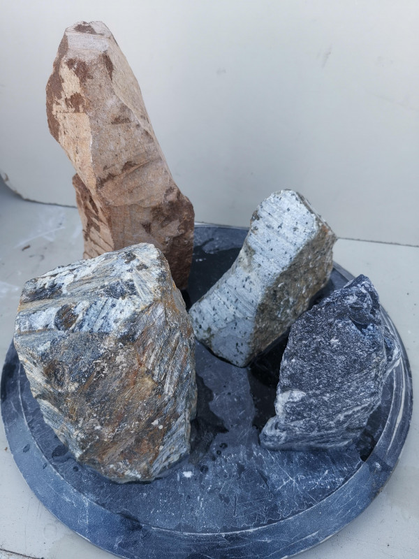Speckstein; Einzelst�cke Sortiment; 4 Specksteine; Ges. 6,380 kg