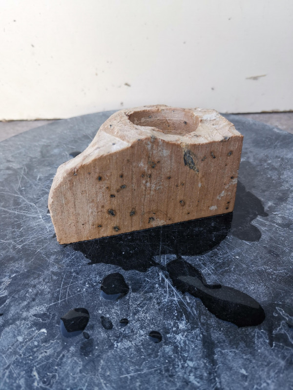Teelichthalter mit Senkung; Selbstherstellung; Einzelst�ck
