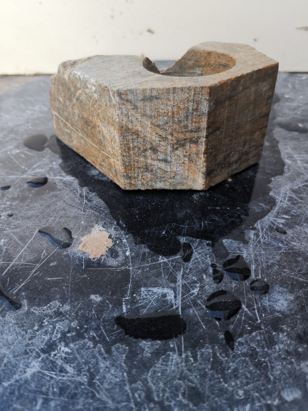 Teelichthalter mit Senkung; Selbstherstellung; Einzelst�ck
