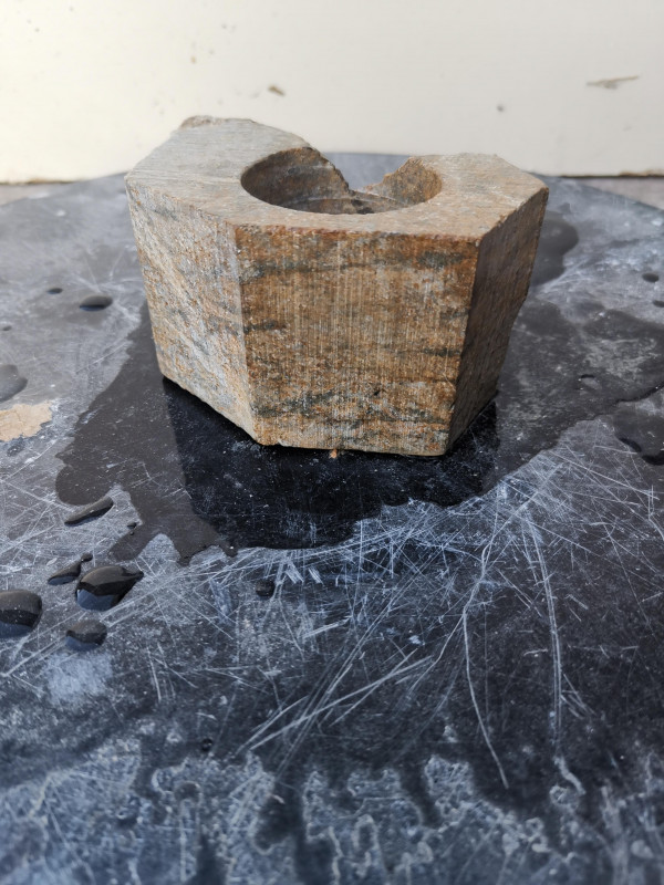 Teelichthalter mit Senkung; Selbstherstellung; Einzelst�ck