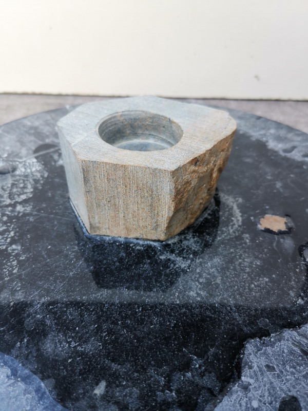 Teelichthalter mit Senkung; Selbstherstellung; Einzelst�ck