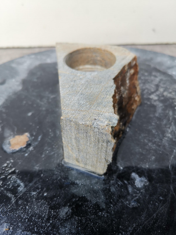 Teelichthalter mit Senkung; Selbstherstellung; Einzelst�ck
