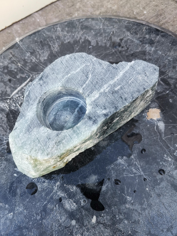 Teelichthalter mit Senkung; Selbstherstellung; Einzelst�ck
