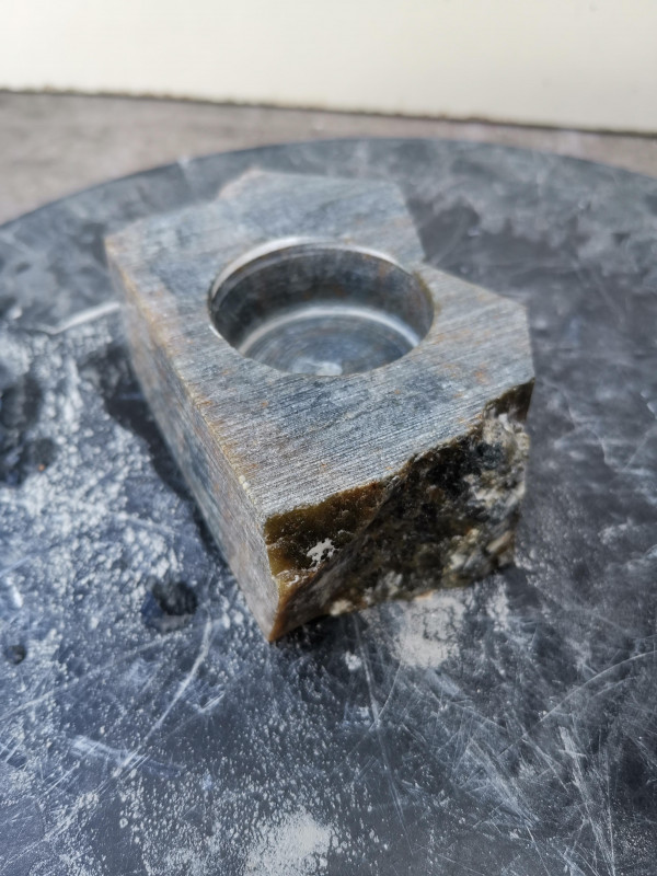 Teelichthalter mit Senkung; Selbstherstellung; Einzelst�ck