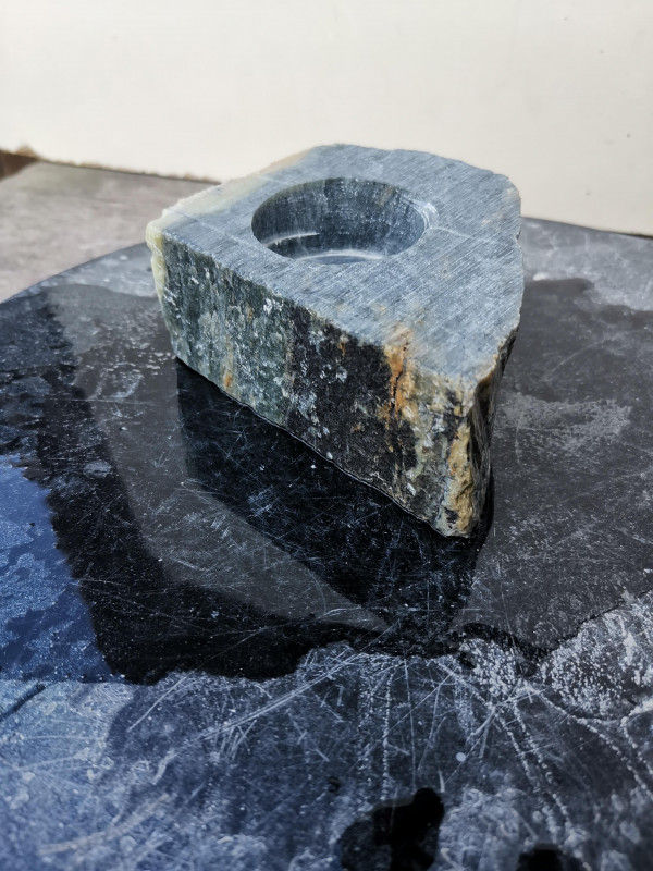 Teelichthalter mit Senkung; Selbstherstellung; Einzelst�ck