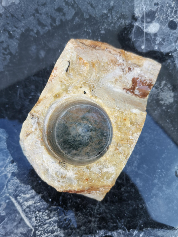 Teelichthalter mit Senkung; Selbstherstellung; Einzelst�ck