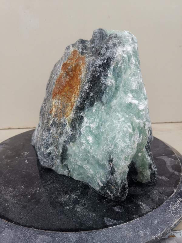Speckstein; Einzelst�ck; Indien; t�rkis-schwarz; 8,600 kg