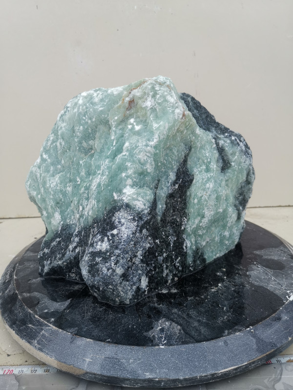 Speckstein; Einzelst�ck; Indien; t�rkis-schwarz; 8,600 kg