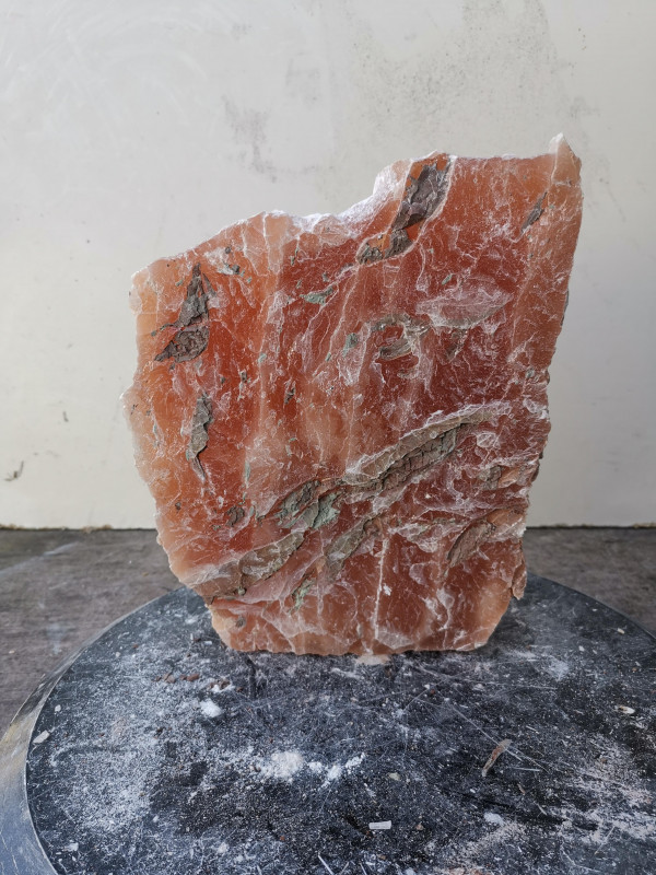 Selenit; Heilstein; Einzelst�ck; aus Marokko; orange; 5,550 kg