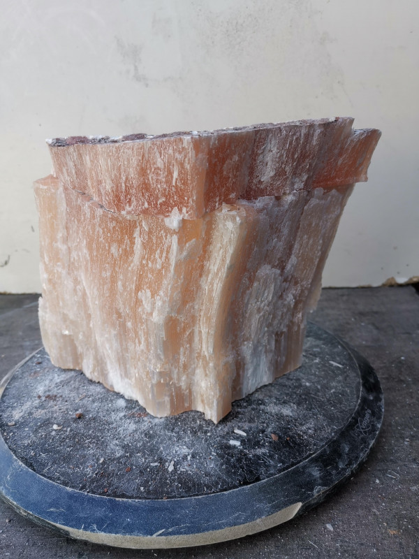 Selenit; Heilstein; Einzelst�ck; aus Marokko; orange; 10,000 kg