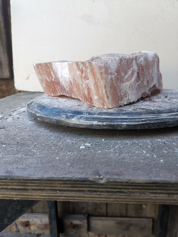 Selenit; Heilstein; Einzelst�ck; aus Marokko; orange; 5,160 kg