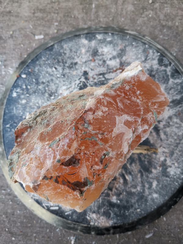 Selenit; Heilstein; Einzelst�ck; aus Marokko; orange; 3,080 kg