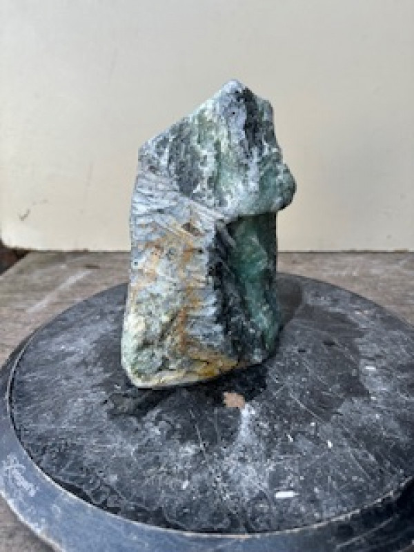 Speckstein; Einzelst�ck; Indien; t�rkis-schwarz; 3,010 kg