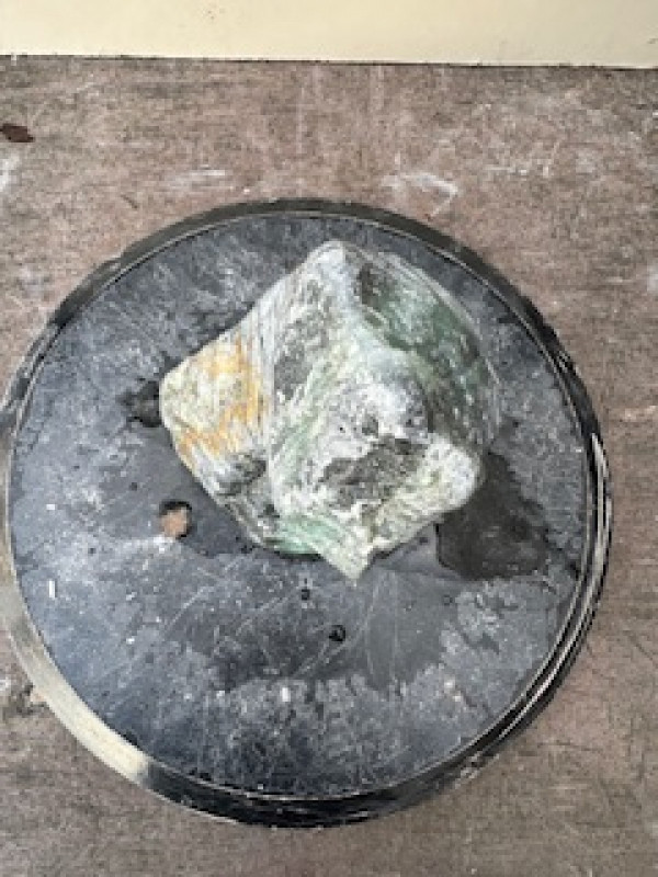 Speckstein; Einzelst�ck; Indien; t�rkis-schwarz; 3,010 kg