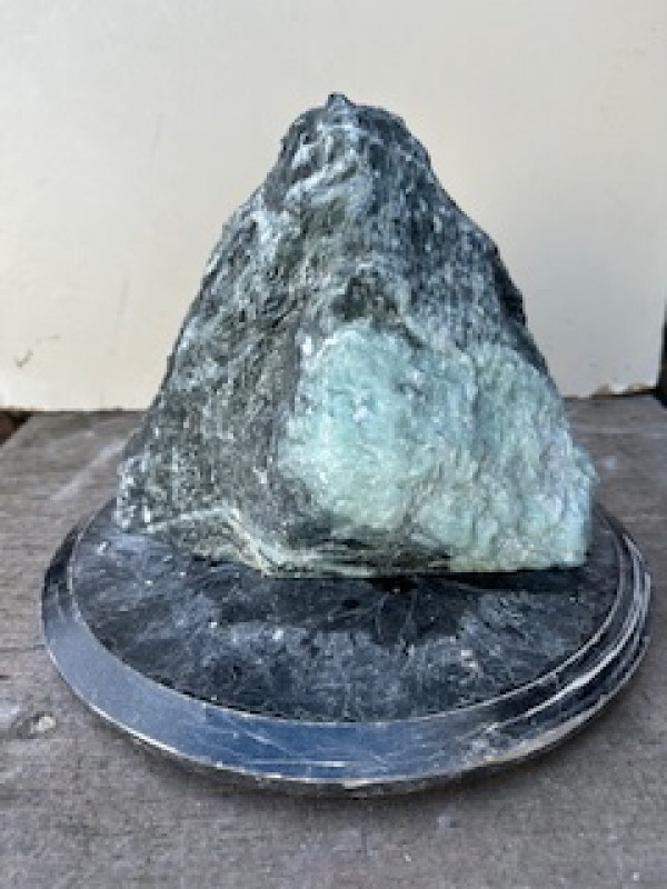 Speckstein; Einzelst�ck; Indien; schwarz-gr�n; 7,570 kg
