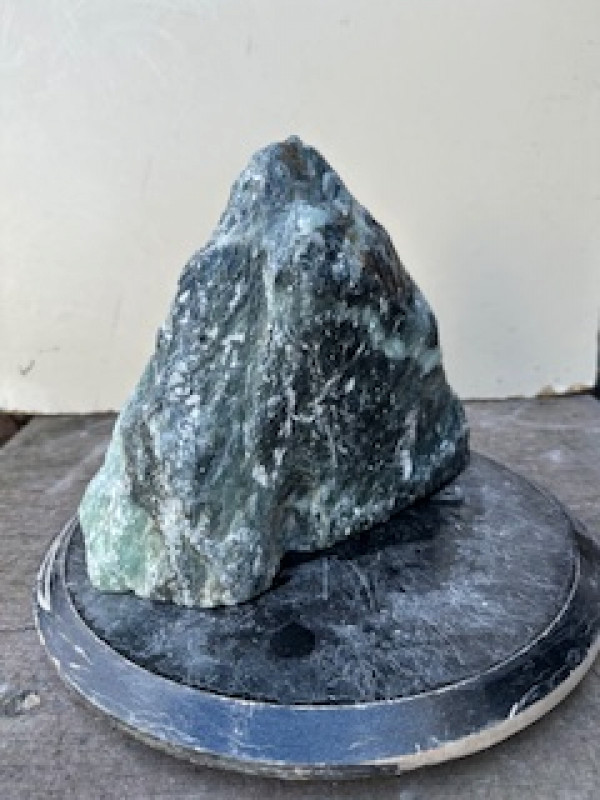 Speckstein; Einzelst�ck; Indien; schwarz-gr�n; 7,570 kg