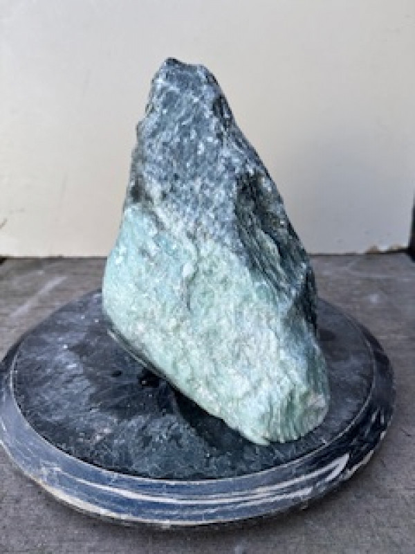 Speckstein; Einzelst�ck; Indien; schwarz-gr�n; 7,570 kg
