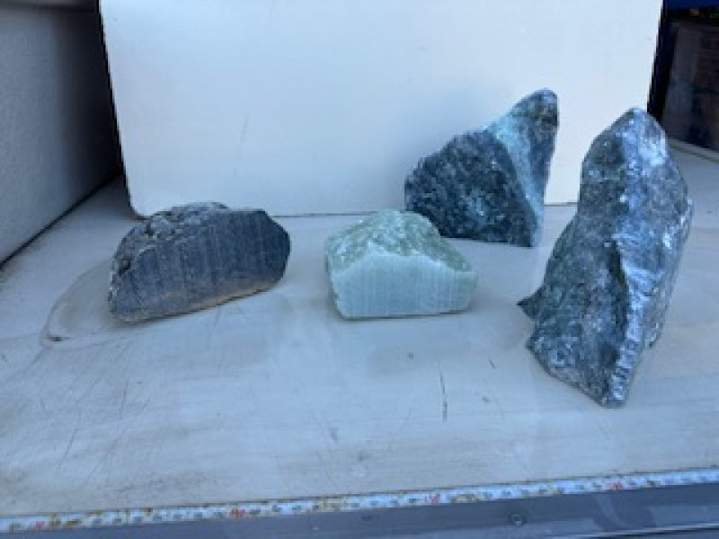 4 Specksteine; Einzel Sortiment; zus. 9,100 kg