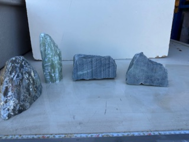 4 Specksteine; Einzel Sortiment; zus. 9,100 kg