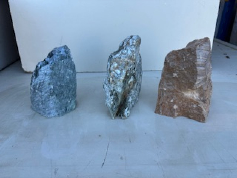 3 Specksteine; Einzelst�cke Sortiment; zus. 7,750 kg