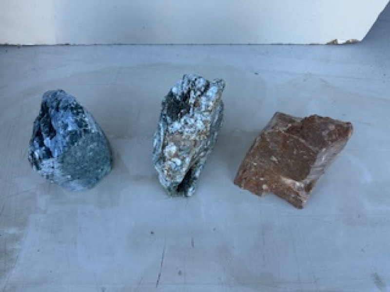 3 Specksteine; Einzelst�cke Sortiment; zus. 7,750 kg