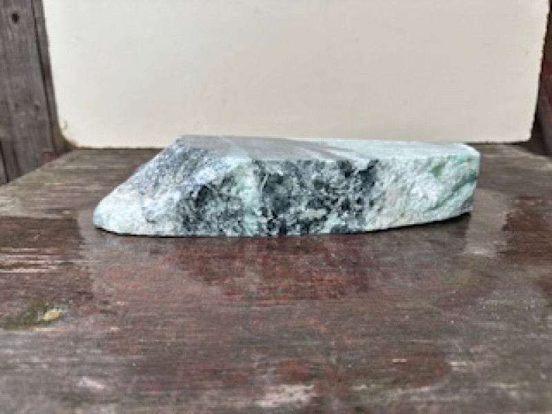 Speckstein; Scheibe; t�rkis-schwarz; 3,880 kg