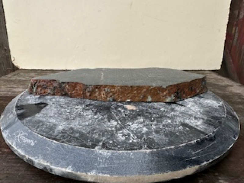 Speckstein; Scheibe; Brasilien; gr�n; 1,540 kg
