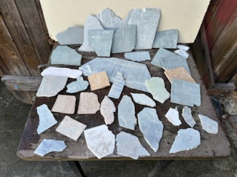 Speckstein; d�nne Scheiben; Einzelst�cke; Sortiment; 7,250 kg