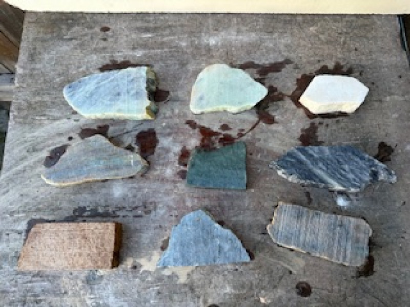 Speckstein; Scheiben; Sammlung; Einzelst�cke; 9 St�ck