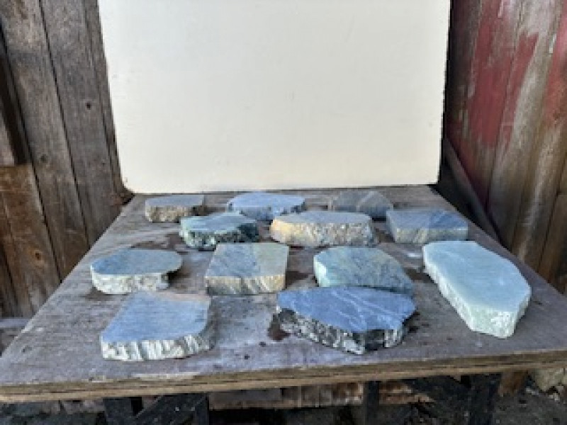 Speckstein; Scheiben; Sammlung; Einzelst�cke; 12 St�ck, 7,250 kg