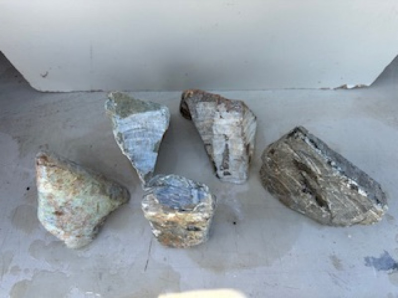 Specksteine; 5 Einzelst�cke; Sortiment; ges. 12,860 kg