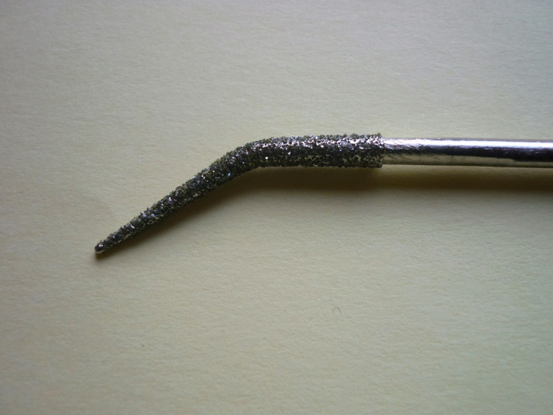 Diamant-Riffelfeile, rundspitz, gebogen 18 cm