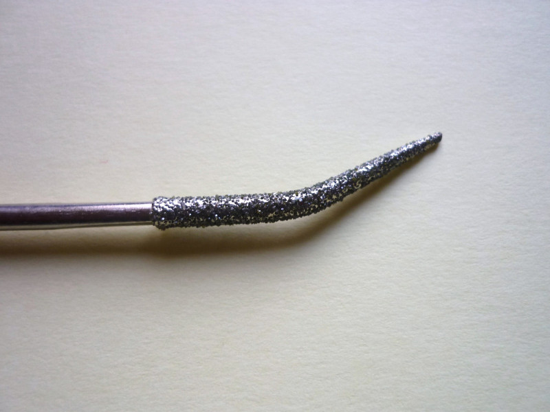 Diamant-Riffelfeile, rundspitz, gebogen 18 cm