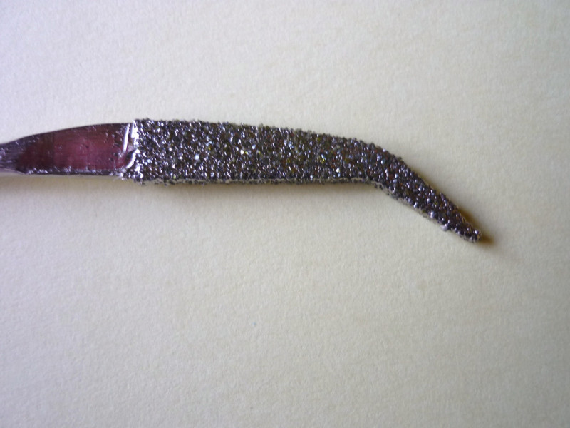 Diamant-Riffelfeile, messerform, gebogen 18 cm