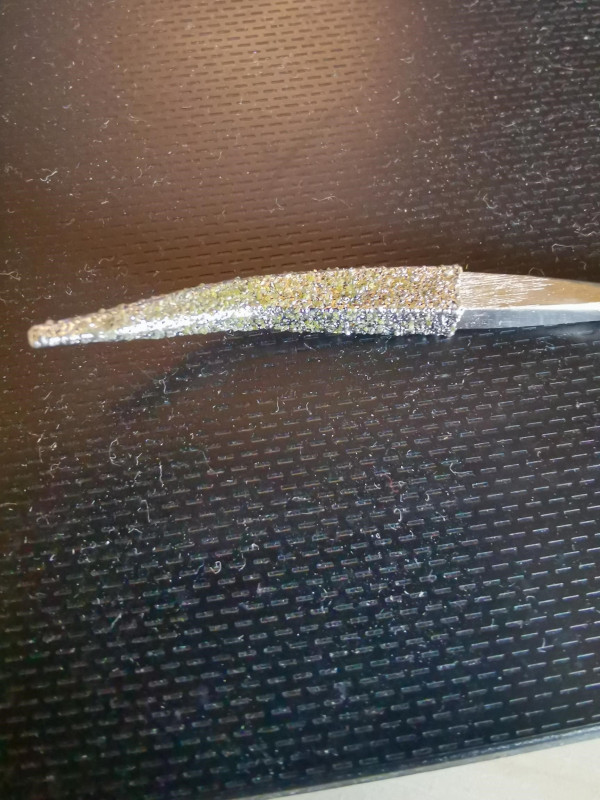 Diamant-Riffelfeile, flach-dreikant, gebogen 18 cm